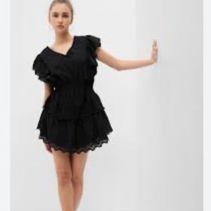 NWT Gap Organic Cotton Eyelet Ruffle Mini Dress
